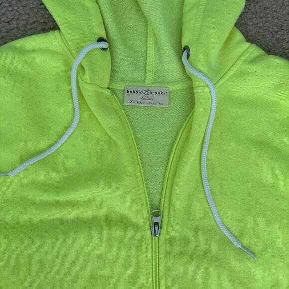 Punk Hoodie High Viz Patchwork Womens XL Neon Applique Embroidery Witchy - Picture 6 of 8